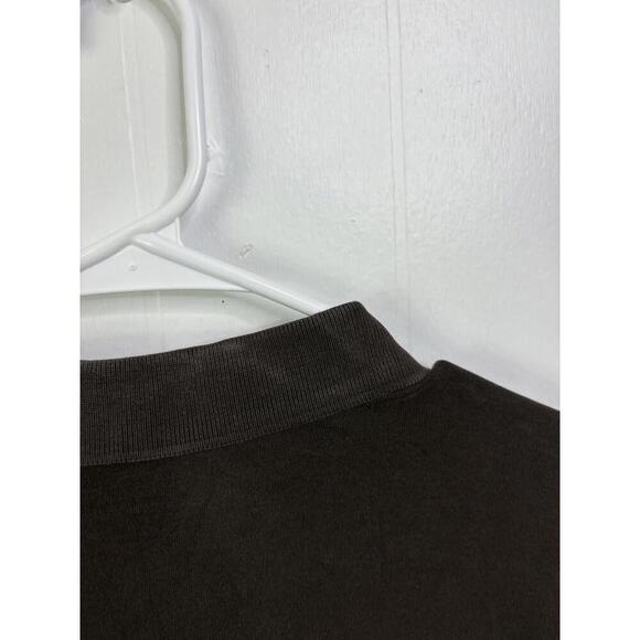 Lands End Shirt Womens Size XL Chocolate Brown Polo Long Sleeve Cotton - Picture 4 of 8